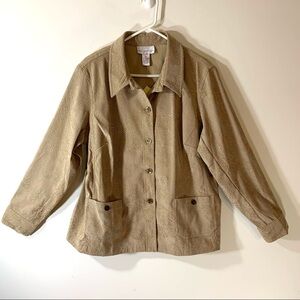 Susan Graver Gold Studded Button Front jacket NWT